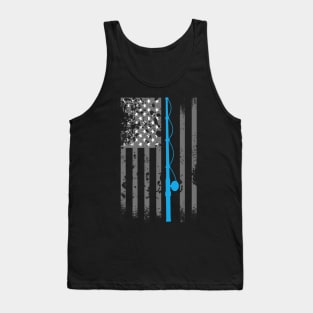 American Flag Fishing Shirt Vintage Fishing Gift Tank Top